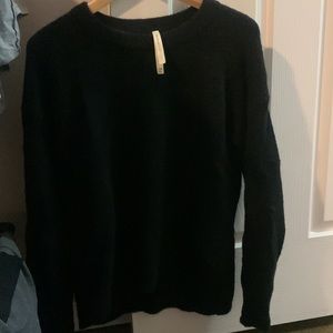 The Group Babaton Aritzia Black Crewneck Alpaca Wool Sweater